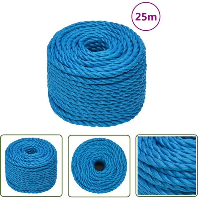 The Living Store - Arbeitsseil Blau 12 mm 25 m Polypropylen - Arbeiten Seil - Baumaterialien - Polyester Seil - Hochfestes Seil - Tragkraft