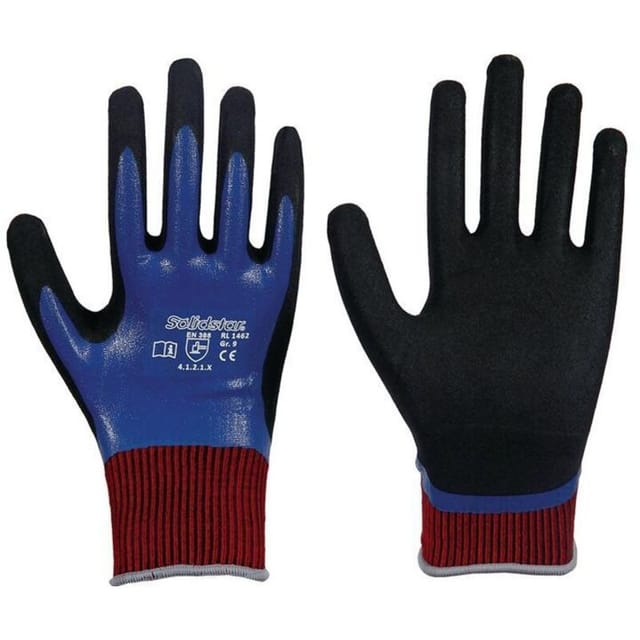 Leipold+dohle Gmbh - Handschuhe Solidstar Nitril Grip Complete 1462 Größe 10 blau EN420+EN388 PSA-Kategorie ii