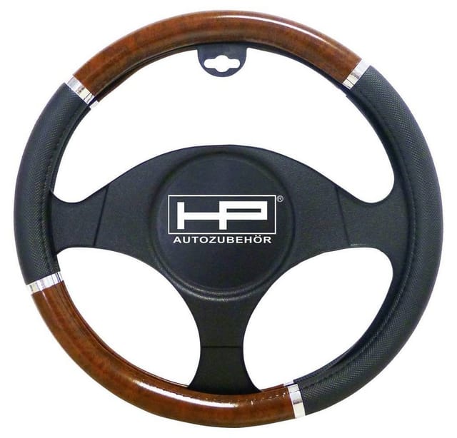 Lenkradbezug (ø x h) 39 cm x 4 cm Polyurethan (pu) 3-farbig, Schwarz, Holz, Aluminiu - Hp Autozubehör