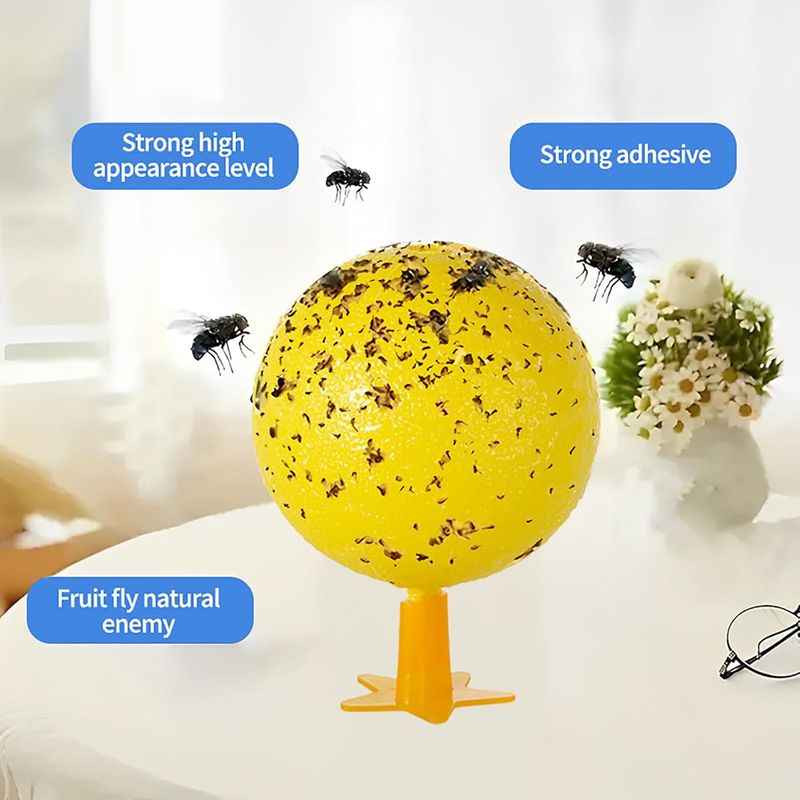 8 Klebekugeln Gegen Fruchtfliegen, Fruchtfliegenfallen, Klebekugeln Für Die Küche, Fliegen- Und Mückenschutzmittel, Mit Usb-lichtbasis