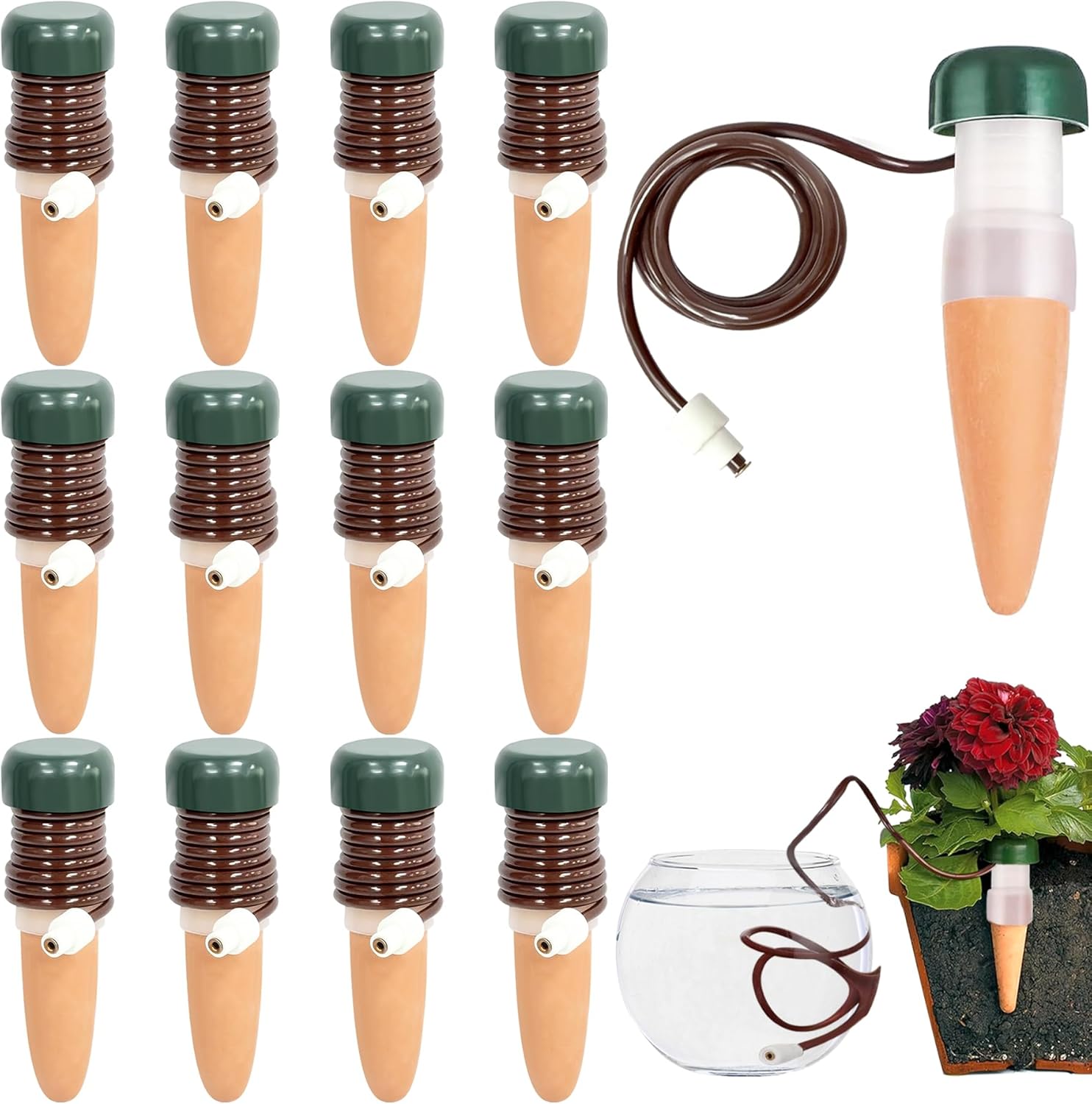 12-teiliges Selbstbewässerungssystem – Automatische Gartenbewässerung – Wasserspender Für Zimmerpflanzen – Pflanzenbewässerungssystem – 12-teilig