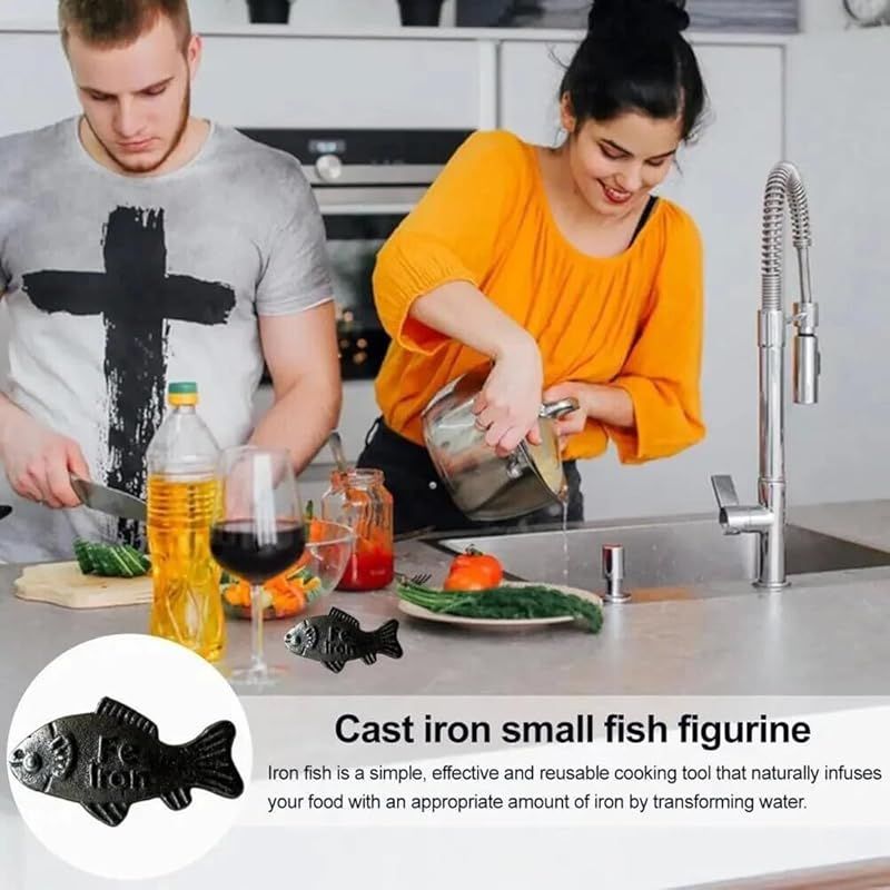 Set Mit 2 Eisenfischen Zum Kochen Und Zur Linderung Von Eisenmangel, Natürliche Eisenquelle, Eisenalternative, Ideal Für Menstruierende Frauen Und Veganer
