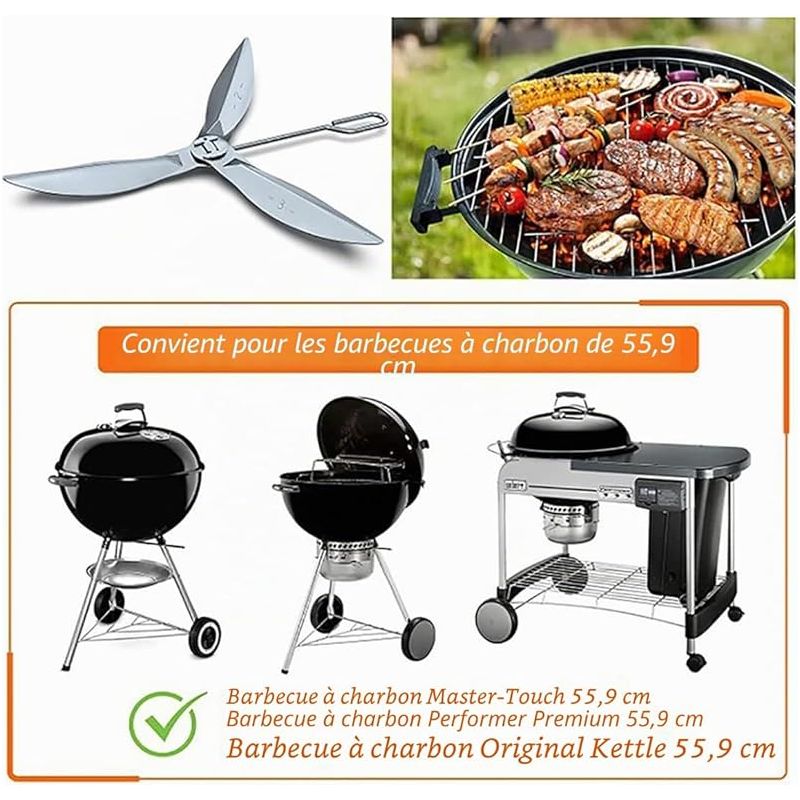 Ein-klick-reinigungssystem-set 57 Cm Für Weber Kugelgrill 22" 90992 3618 7443