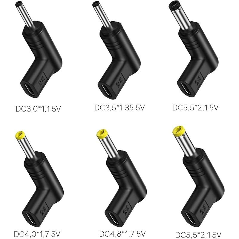6er-pack Usb-c-auf-dc-90°-adapter – Usb-c-hohlstecker – 5-v-dc-adapter Für Router, Powerbanks – Hohlstecker