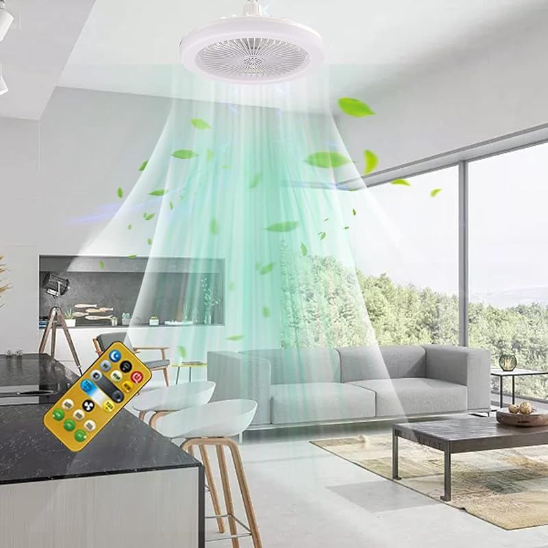 Moderner Deckenventilator Mit Dimmbarem Licht Und Fernbedienung – 3 Geschwindigkeitsstufen – Flaches Design Für Wohn- Und Schlafzimmer – Leise