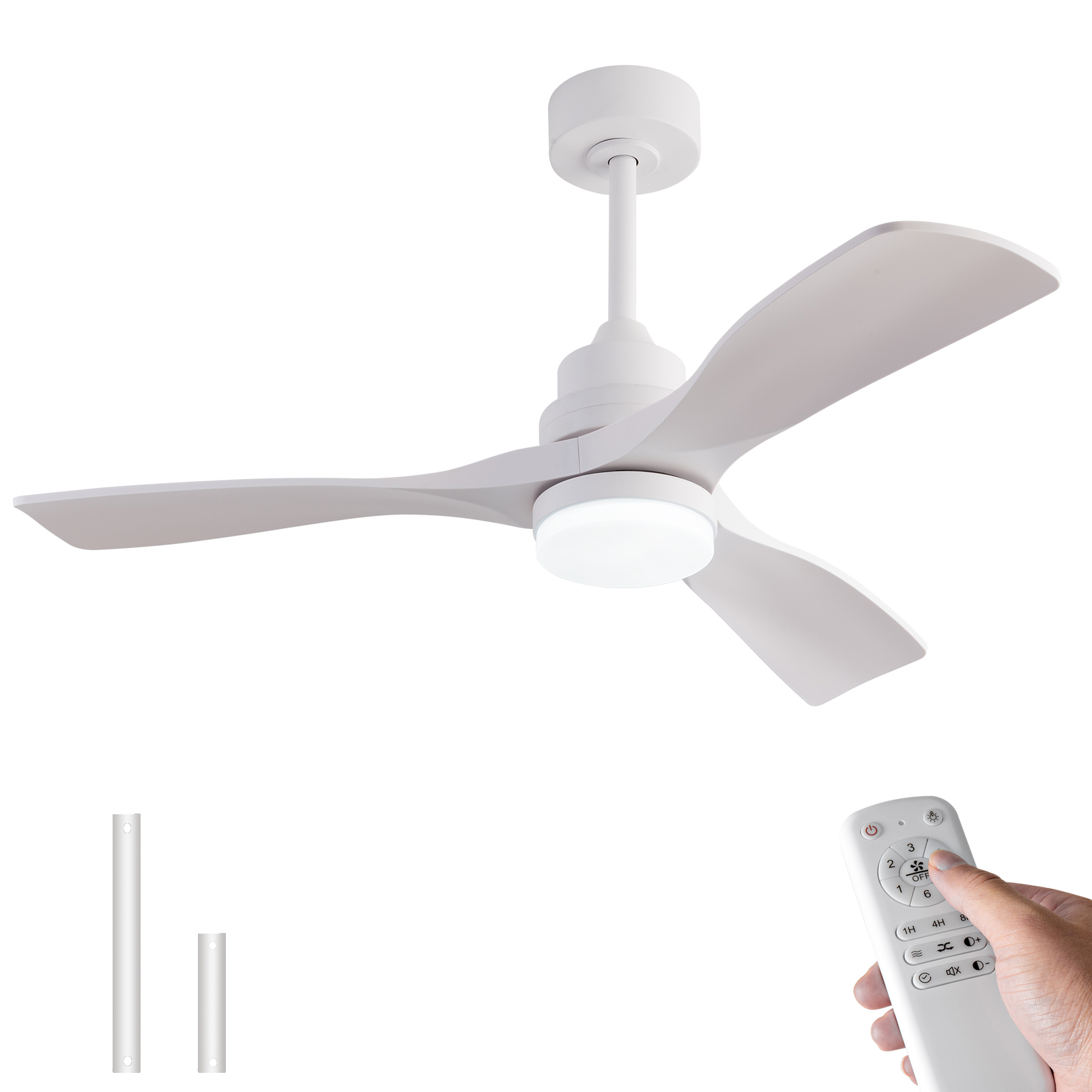 Bestseller 42-zoll-deckenventilator – 107x107x40 Cm – 4.5 Kg – Aus Abs – Langlebiges Und Geräuscharmes Design – Mit Licht Und Fernbedienung