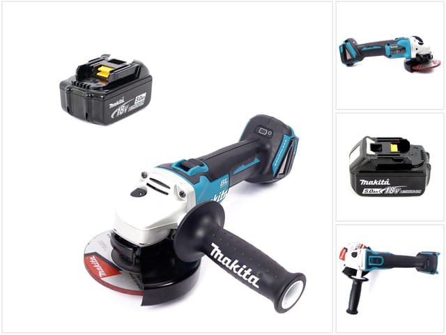 Dga 504 T1 Akku Winkelschleifer 18V 125mm Brushless + 1x Akku 5,0Ah - ohne Ladegerät - Makita