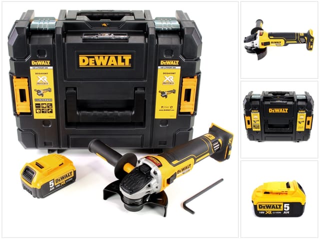 DeWalt DCG 405 NT Akku Winkelschleifer 18V 125mm Brushless + 1x Akku 5,0Ah + TSTAK - ohne Ladegerät