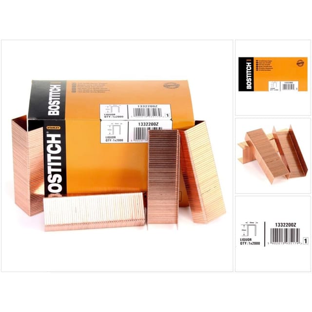 Bostitch - Heftklammern 22 mm Galva – Box mit 2000 Stück – 1332200Z