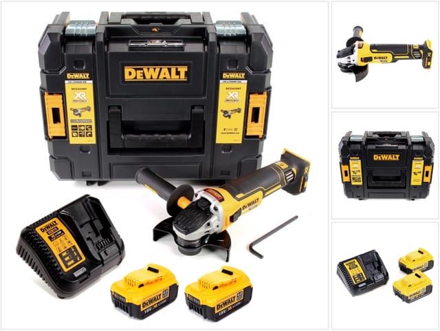 DeWalt DCG 405 M2 Akku Winkelschleifer 18V 125mm Brushless + 2x Akku 4,0Ah + Ladegerät + TSTAK