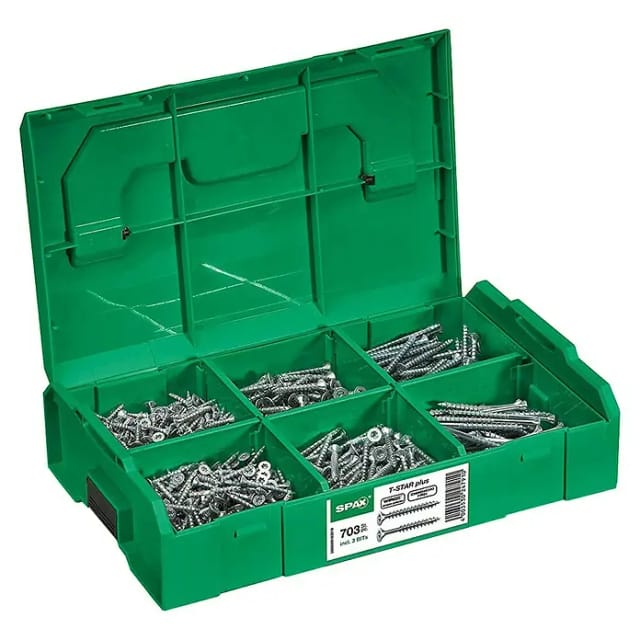 Spax - Montagekoffer l-boxx Mini, 1 Stück, Schraubenset mit 6 Abmessungen, Senkkopf, t-star plus, 4CUT, wirox - 5000009162019