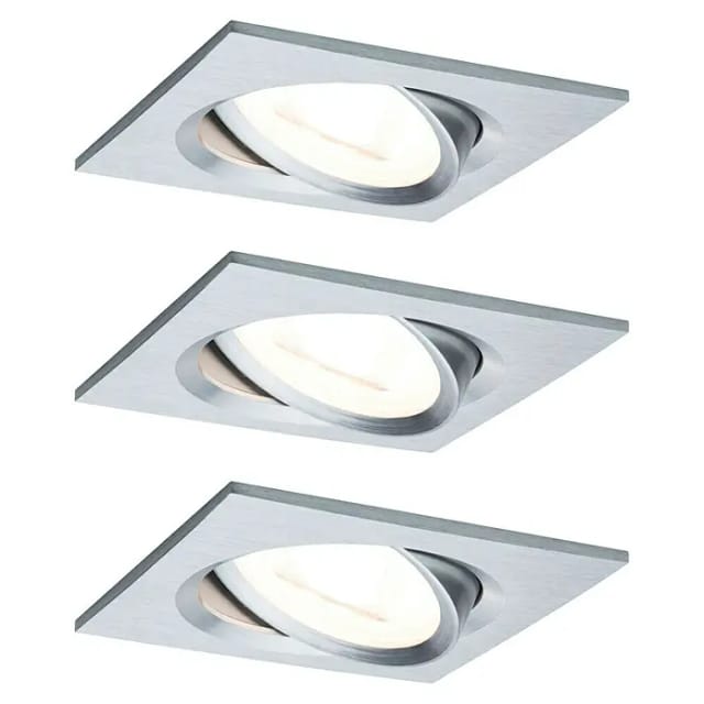 Paulmann - 93456 Nova Einbauleuchte 3er Set led led 18 w Aluminium (gedreht)