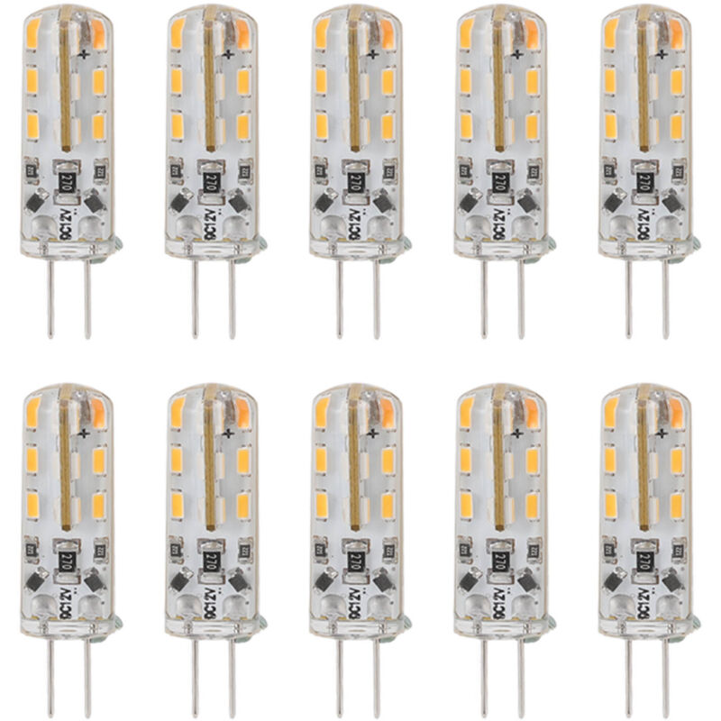 10er-pack G4 Led-lampen 1,5 W Dc12 V Warmweiß 3000 K 110 Lm Bi-pin-led-lampen Für Schrankbeleuchtung Und Innenhöfe
