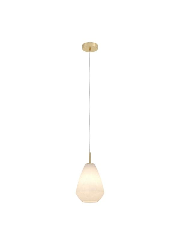 Eglo - Hängelampe Caprarola, 1-flammige Pendelleuchte über Esstisch, Esszimmerlampe aus satiniertem Glas und Metall in Messing, Hängeleuchte mit E27