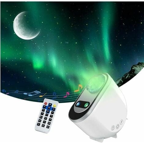 Tigrezy -aurora-lichtprojektor, Led-sternenmond-galaxie-projektion, Mit Bluetooth-lautsprecher Und Fernbedienung, Nachtlicht Für Schlafzimmer, Heimkinos Und Festivals (weiß)
