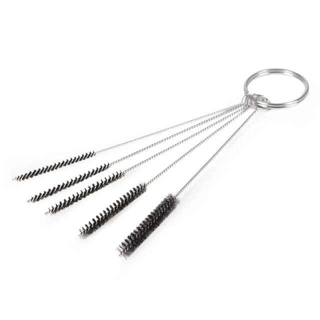 Wiltec - 5 teiliges Reinigungsbürsten Set für Airbrushpistolen, 1,5 / 1,09 / 0,88 / 0,73 / 0,63 / 0,55 mm, Airbrush Zubehör zur Reinigung