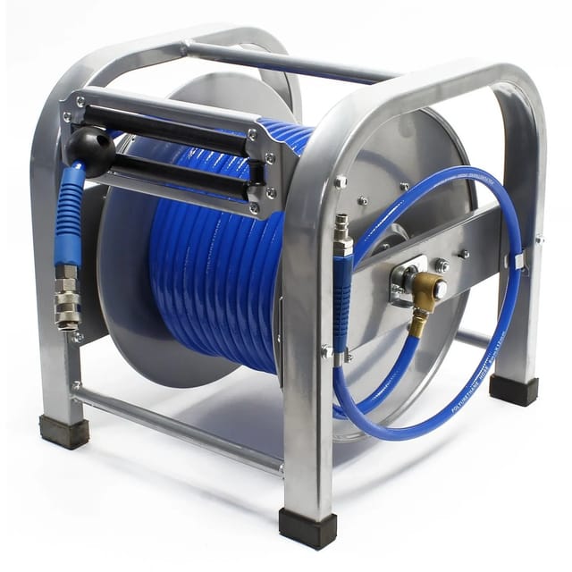 Wiltec - Druckluft Schlauchtrommel mit 30 m Druckluftschlauch bis 12 bar, 12,91 mm Automatik Druckluft Schlauchaufroller