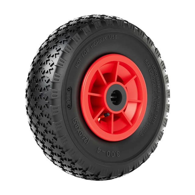 Rad 3.00-4 85 x 260 mm 90 kg, Schubkarren Komplettrad mit Kunststofffelge, Winkelventil, Luftreifen für Sackkarre, Bollerwagen u.a . - Wiltec