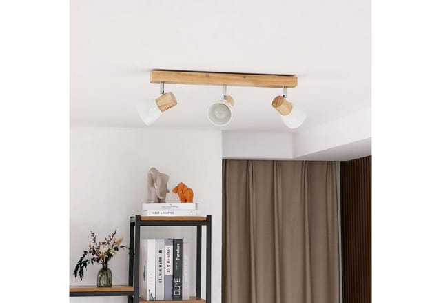 Lindby - Strahler 'Thorin' aus Holz für Wohnzimmer & Esszimmer von