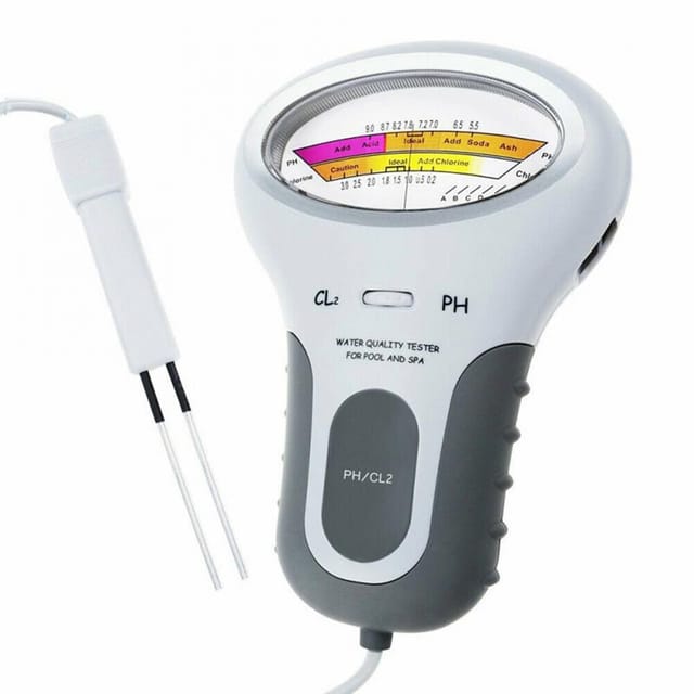 Memkey - 2-in-1-Wasserqualitätstester, digitaler pH-Tester, Chlor, CL2, tragbar mit großem Bildschirm für Schwimmbad, Spa, Wasserqualitätsanalysator