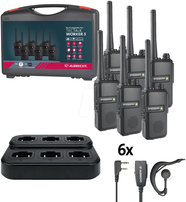 Tectalk Worker 3 29827 PMR-Funkgerät 6er Set - Albrecht