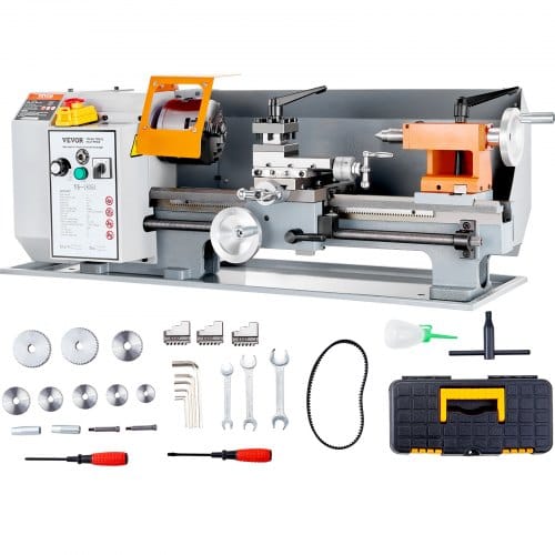 Mophorn - Vevor Metalldrehmaschine 500w Drehbank Metall 18x36cm Tischdrehbank Aus Ht200-gusseisen 0–2200u/min Poly-v-riemen-übertragung 20mm Bohrung Durch Die Spindel Geeignet Für 0,5-2,5mm Gewinde
