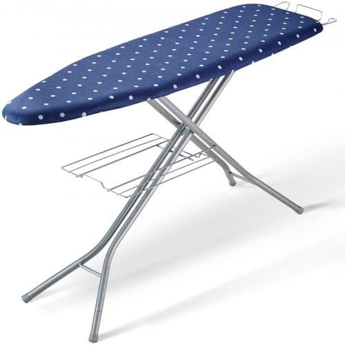 Vevor Bügelbrett Dampfbügelbrett 2 Stk, Dampfbügeltisch Mit Bügeleisenablage, 4 Schichten Klappbarer Bügeltisch 1400 X 370 Mm Bügelfläche, 10 Höhenverstellbar 640–970 Mm 30 Kg Belastbar Blau Bügeln