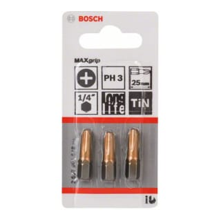 Schrauberbit Max Grip ph 3 25 mm 3 Stk - Bosch