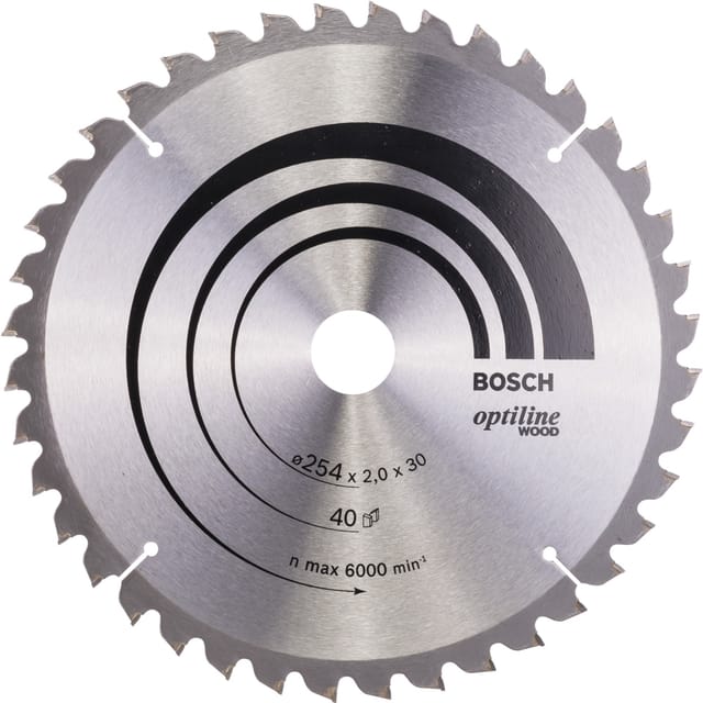 Kreissägeblatt Optiline Wood für Kapp- und Gehrungs., 254 x 30 x 2 mm 40 wz/n - Bosch