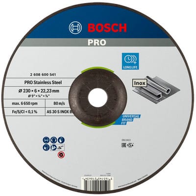 Bosch - pro Stainless Steel Schleifscheibe 230 x 6 x 22,23 mm - 2608600541