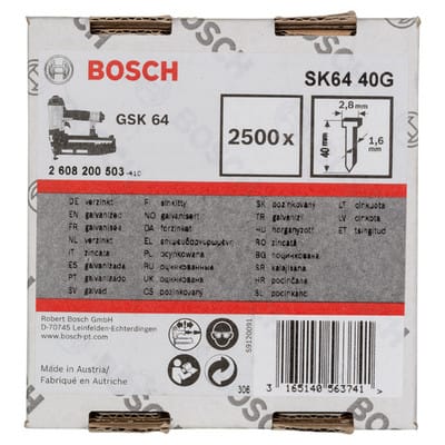 Bosch - Senkkopf-Stift SK64 40G, 1,6 mm, 40 mm, verzinkt, 2500er-Pack