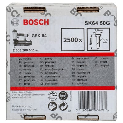 Bosch - Senkkopf-Stift SK64 50G, 1,6 mm, 50 mm, verzinkt, 2500er-Pack
