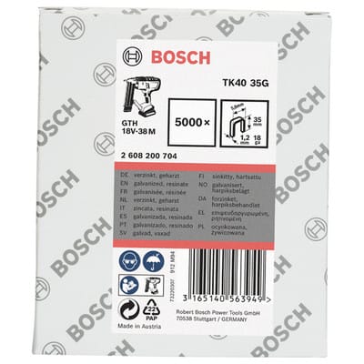 Schmalrückenklammer TK40 35G, 5,8 mm, 1,2 mm, 35 mm, verzinkt, 5000er-Pack - Bosch