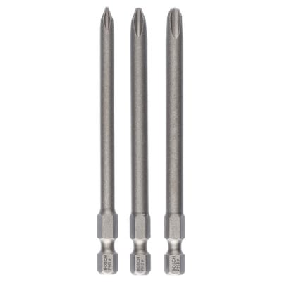 Bosch 3tlg. Schrauberbit-Set Extra-Hart PH1 PH2 PH3 89 mm