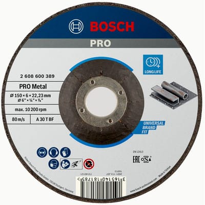 Bosch - pro Metal Schleifscheibe 150 x 6 x 22,23 mm - 2608600389