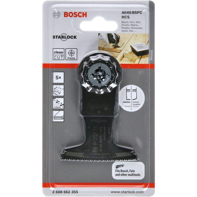 Hcs Tauchsägeblatt aii 65 bspc, Hard Wood, 40 x 65 mm, 5er-Pack - Bosch