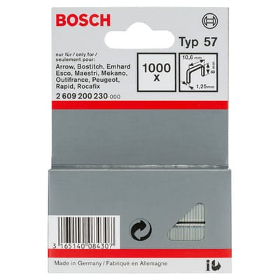 Bosch Accessories 2609200230 Flachdrahtklammern Typ 57 1000 St. Abmessungen (L x B) 8 mm x 10.6 mm
