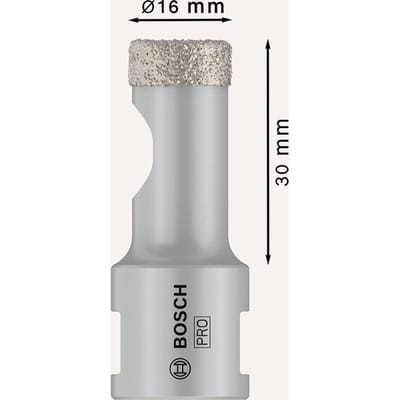 Diamanttrockenbohrer Dry Speed Best for Ceramic, für kleine Winkelschleifer, ø 16 mm - Bosch