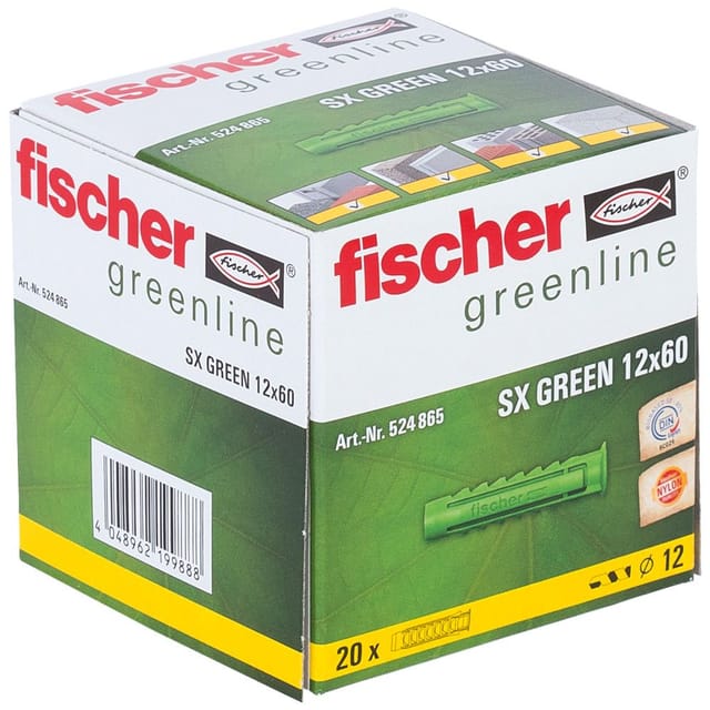 Fischer - Spreizdübel sx green 12.0 x 60 mm - 20 Stück Dübel