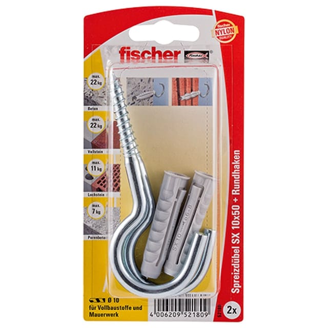 2x Dübel sx 10x50 hv - 52180 Auslauf - Fischer