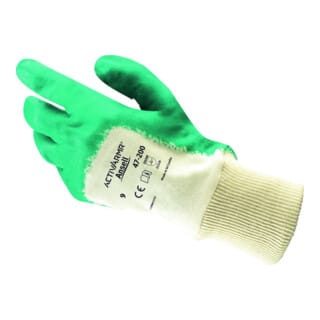 Handschuhe EN388 Kat.II Easy Flex 47-200 Gr. 8 Baumwolle m.3/4 Nitril grün 12 Stk - Ansell