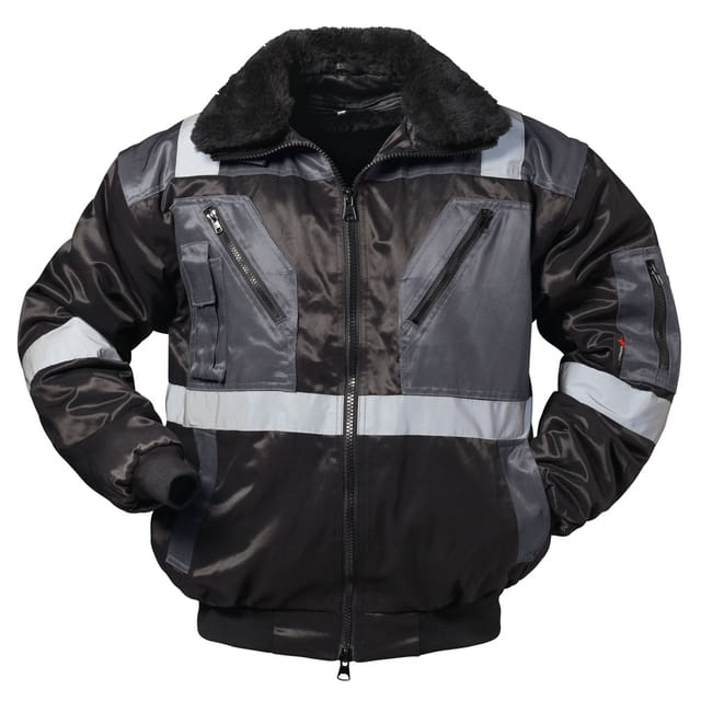 Gr .3XL (66/68) KIRKENES PILOTJACKE MIT REFLEXSTREIFEN schwarz KIRKENES PILO