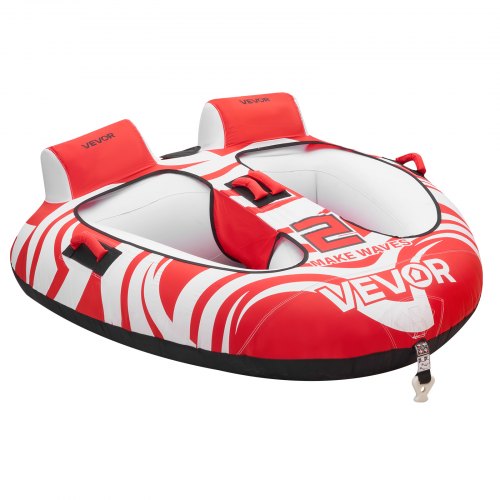 Towable Tube Für Boote, Wassersport-schleppreifen Für 2 Personen, Bis 154 Kg Tragfähigkeit, Mit Kompletter Nylonabdeckung, Gepolsterten Griffen Und Sicherheitsventil, Für Seen Und Flüsse, Rot