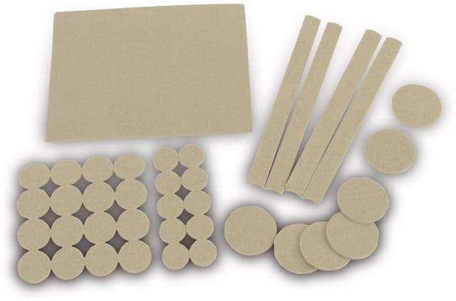 MASTERPROOF PROFESSIONAL Filz Möbelgleiter Sortiment, beige, selbstklebend 38-teilig