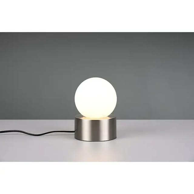 Reality Leuchten - Kleine Tischleuchte countess on-off Touch Glaskugel Weiß Silber, Höhe 17cm