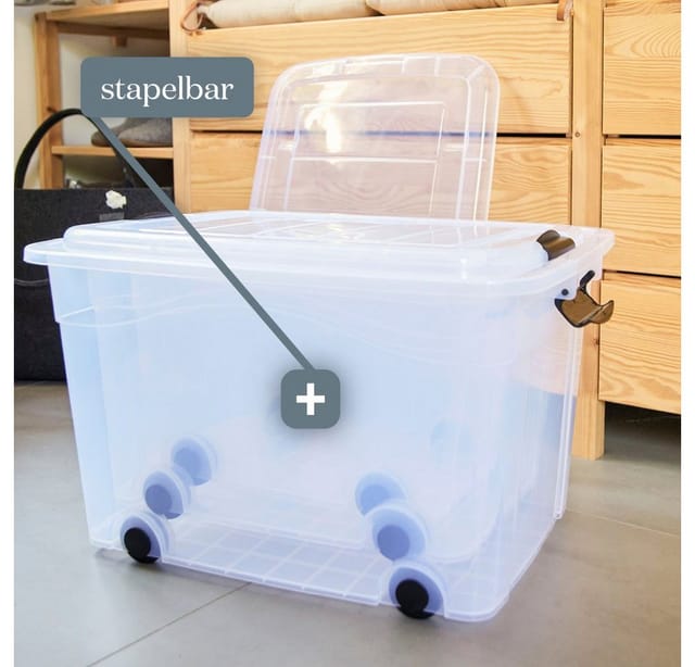 Aufbewahrungsbox Anzio 40 l mit Rollen + Deckel
