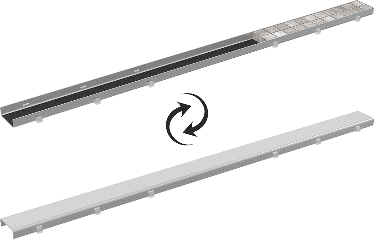 Alcadrain Switch-1150 Beidseitiger Rost Für Flieseverlegung 1150mm