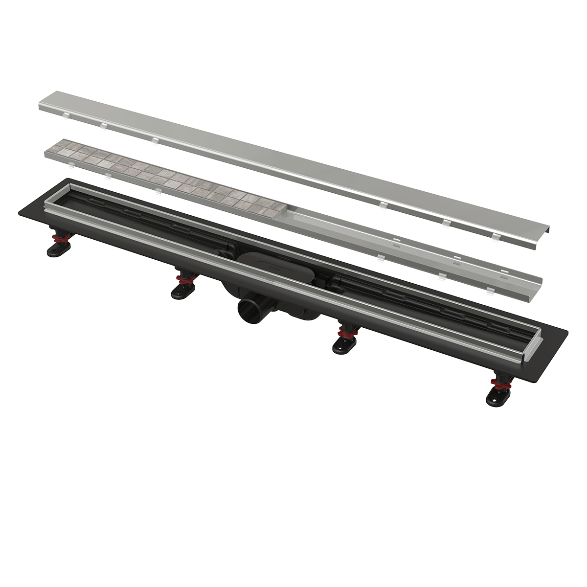 Alcadrain Apz20-550 Simple Duschrinne Mit Rand Aus Edelstahl Für Den Beidseitiger Rost 550mm