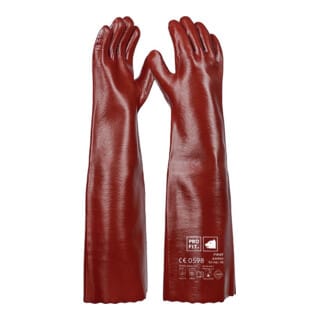 Chemikalienschutzhandschuhe Pirat Größe 10 rotbraun pvc en 388, en iso 374-1 PSA-Kategorie iii