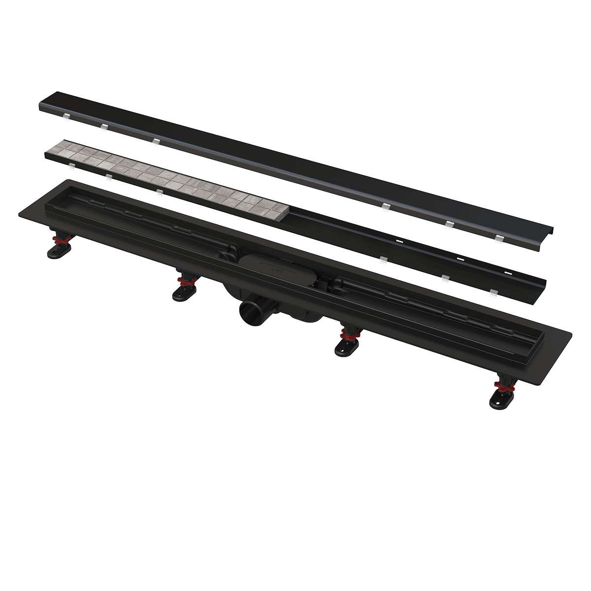 Alcadrain Apz19black Simple Duschrinne Mit Rand Für Den Beidseitiger Rost 950 Mm